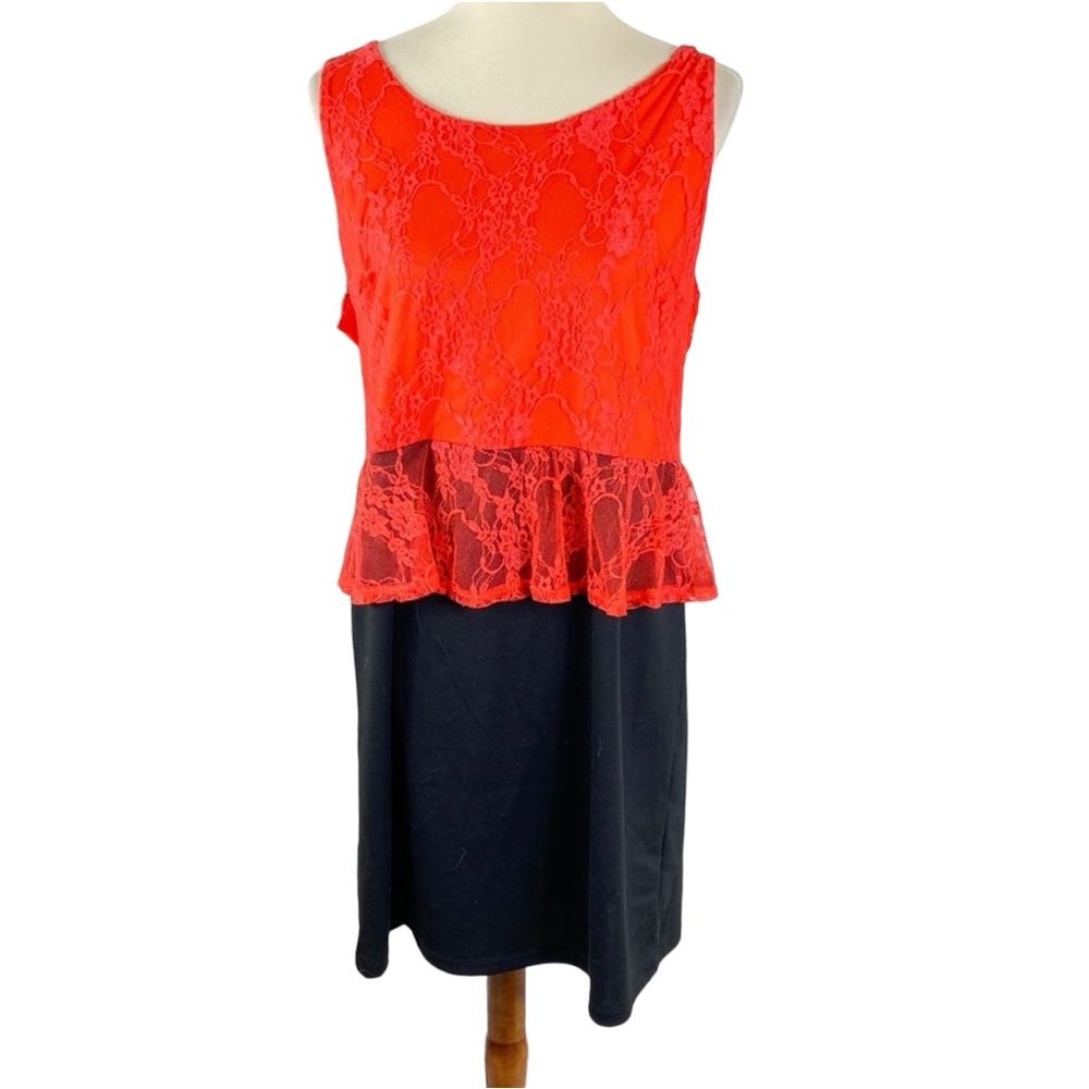 NWT Delirious LA peplum lace sleeveless dress 1X